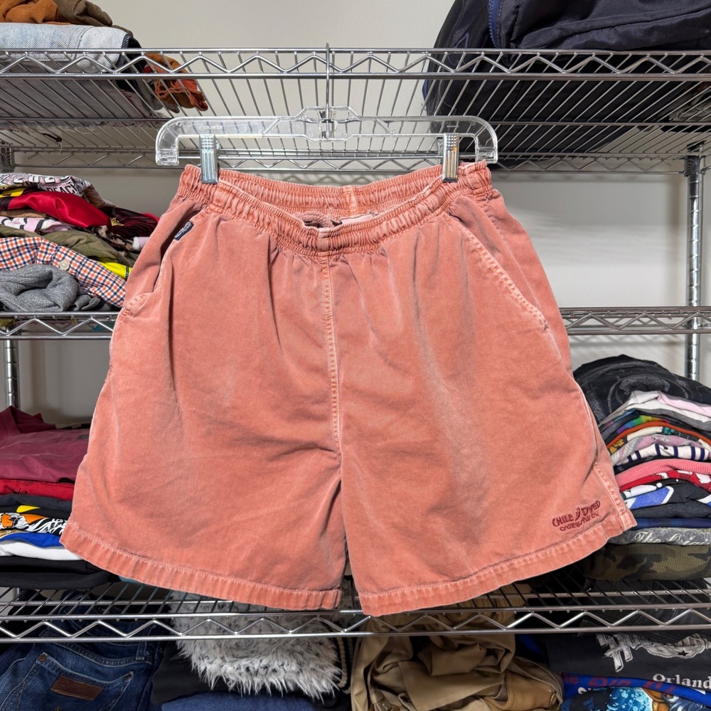 Crazy Shirts Shorts Mens M Pink Chile Dyed Hawaii Original Cotton Elastic Waist